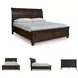 Porter Rustic Brown Sleigh King Storage Bed
