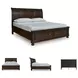 Porter Rustic Brown California King Sleigh Storage Bed