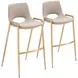 Desi Beige and Gold Bar Stool Set of 2
