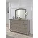 Lettner Light Gray 7 Drawer Dresser and Arched Mirror