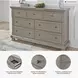 Lettner Light Gray 7 Drawer Dresser