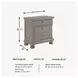 Lettner Light Gray 2 Drawer Nightstand