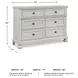 Robbinsdale Antique White Six Drawer Dresser