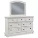 Robbinsdale Antique White 7 Drawer Dresser and Arched Mirror