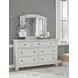 Robbinsdale Antique White 7 Drawer Dresser and Arched Mirror