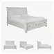Robbinsdale Antique White Queen Sleigh Storage Bed