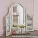 Realyn Chipped White Vanity with Mirror and Stool