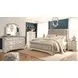 Realyn Gray and Distressed White California King Upholstered Sleigh Bed