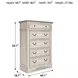 Realyn Chipped White 5 Drawer Chest
