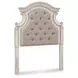 Realyn Chipped White and Gray Twin Upholstered Panel Headboard