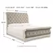 Realyn Gray and Distressed White California King Upholstered Sleigh Bed