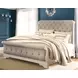 Realyn Gray and Distressed White California King Upholstered Sleigh Bed