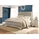 Realyn Gray and Distressed White California King Upholstered Sleigh Bed
