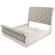 Realyn Gray and Distressed White California King Upholstered Sleigh Bed