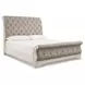 Realyn Gray and Distressed White California King Upholstered Sleigh Bed