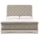 Realyn Gray and Distressed White California King Upholstered Sleigh Bed