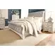Realyn Gray and Distressed White California King Upholstered Sleigh Bed