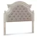 Realyn Chipped White and Gray Full Upholstered Panel Headboard