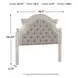 Realyn Chipped White and Gray Full Upholstered Panel Headboard