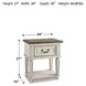 Realyn Chipped White 1 Drawer Nightstand