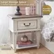Realyn Chipped White 1 Drawer Nightstand