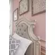 Realyn Chipped White and Gray Twin Upholstered Panel Headboard