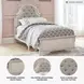 Realyn Chipped White Twin Upholstered Panel Bed