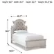 Realyn Chipped White Twin Upholstered Panel Bed