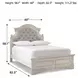 Realyn Chipped White Full Upholstered Panel Bed
