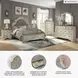 Realyn Chipped White Queen Upholstered Panel Bed With Storage Footboard Bench