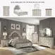 Realyn Chipped White Queen Upholstered Panel Bed With Storage Footboard Bench