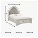 Realyn Chipped White Queen Upholstered Panel Bed With Storage Footboard Bench