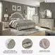 Realyn Chipped White King Upholstered Panel Bed With Storage Footboard Bench
