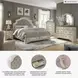 Realyn Chipped White California King Upholstered Panel Bed With Storage Footboard Bench