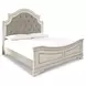 Realyn Chipped White California King Upholstered Panel Bed