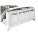 B00764 White Upholstered Queen Panel Bed with Lighted Headboard