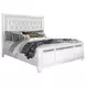 B00764 White Upholstered King Panel Bed with Lighted Headboard
