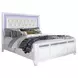 B00764 White Upholstered King Panel Bed with Lighted Headboard