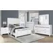B00764 White Upholstered Queen Panel Bed with Lighted Headboard