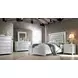 B00764 White Upholstered Queen Panel Bed with Lighted Headboard