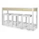 Miramar Sand and Stark White Rectangular Console Table with USB Charging