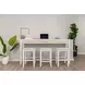 Miramar Stark White Rectangular Console Table with Stools and USB Charging