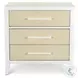 Oceanview Sand and Stark White 3 Drawer Woven Nightstand with USB Charging