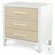 Oceanview Sand and Stark White 3 Drawer Woven Nightstand with USB Charging