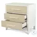 Oceanview Sand and Stark White 3 Drawer Woven Nightstand with USB Charging