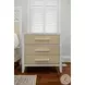 Oceanview Sand and Stark White 3 Drawer Woven Nightstand with USB Charging