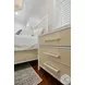 Oceanview Sand and Stark White 3 Drawer Woven Nightstand with USB Charging