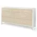 Oceanview Sand and Stark White 7 Drawer Woven Dresser