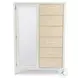Oceanview Sand and Stark White Woven 6 Drawer 1 Mirrored Door Chest