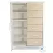 Oceanview Sand and Stark White Woven 6 Drawer 1 Mirrored Door Chest